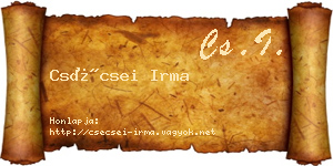 Csécsei Irma névjegykártya