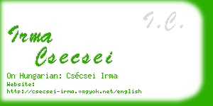 irma csecsei business card